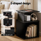 Birch Bedside Tables S-Shaped Charging Station - Black