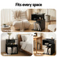 Birch Bedside Tables S-Shaped Charging Station - Black