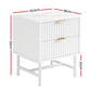 Montreal Bedside Tables with 2 Drawers - White