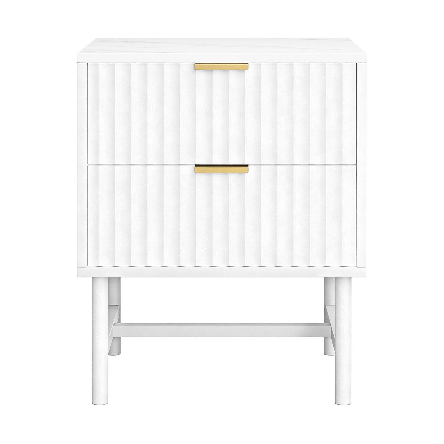 Montreal Bedside Tables with 2 Drawers - White