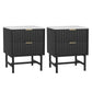 Set of 2 Montreal Bedside Tables with 2 Drawers - Black