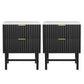 Set of 2 Montreal Bedside Tables with 2 Drawers - Black