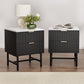 Set of 2 Montreal Bedside Tables with 2 Drawers - Black
