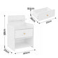 Terra Bedside Tables Drawer Charging Station - White