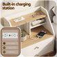 Terra Bedside Tables Charging Station with 2 Drawers - White and Pine