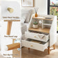 Terra Bedside Tables Charging Station with 2 Drawers - White and Pine