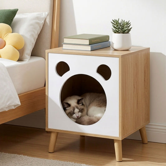 Oakley Bedside Tables Cat Nest Solid Wood - Natural