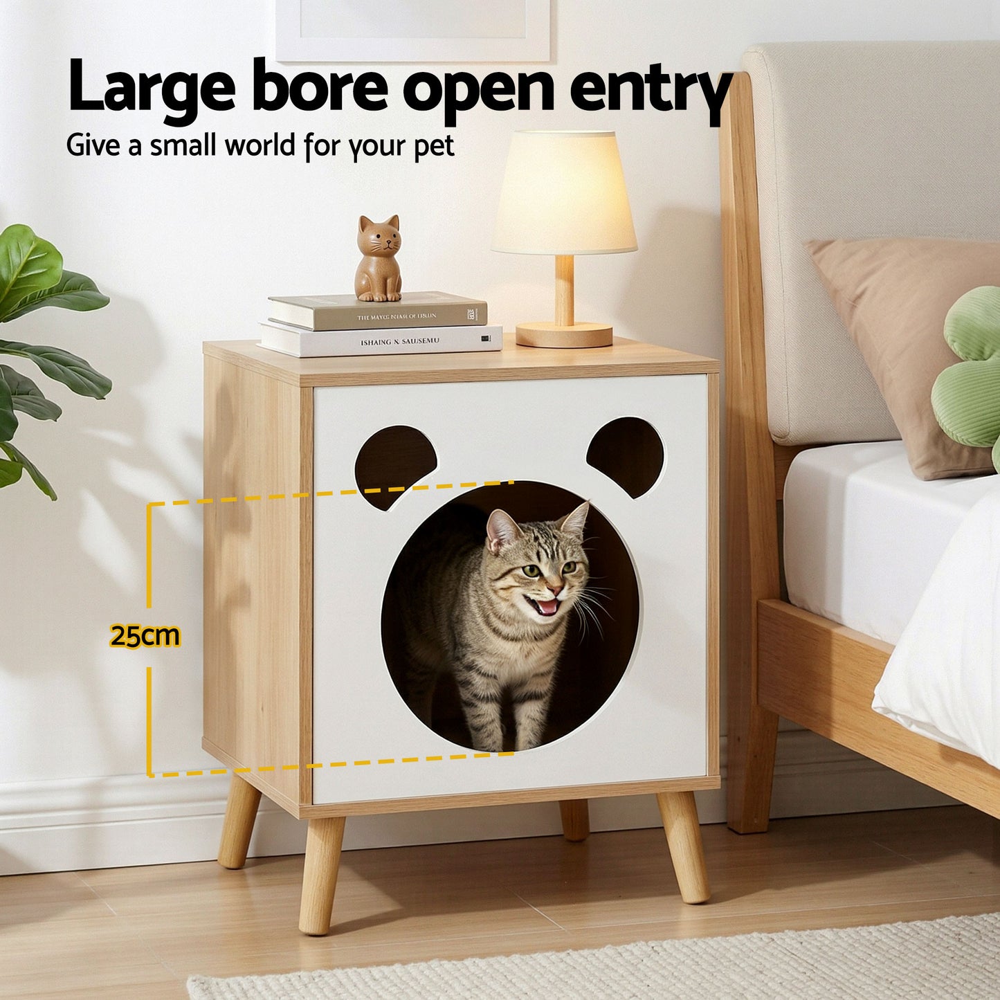 Oakley Bedside Tables Cat Nest Solid Wood - Natural