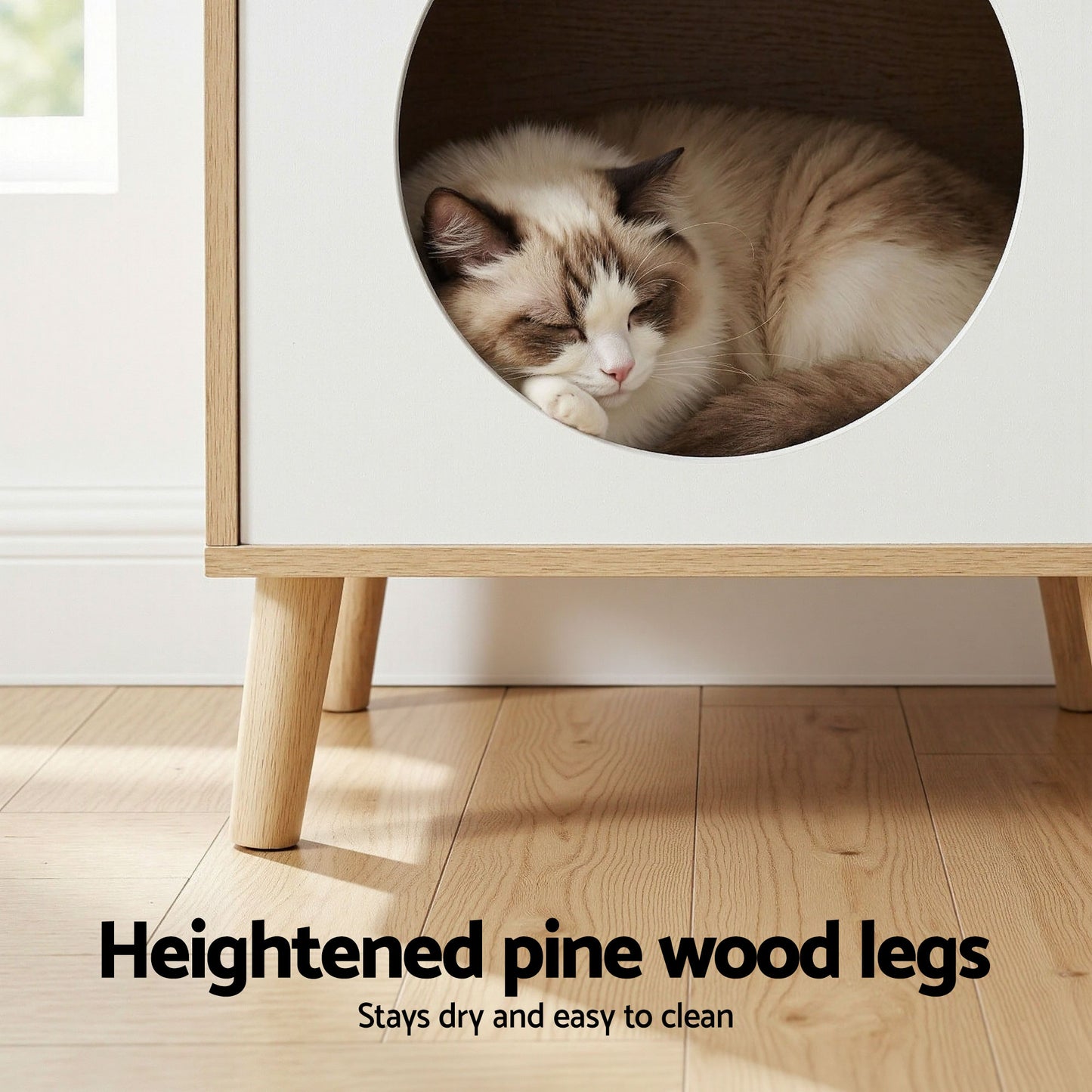 Oakley Bedside Tables Cat Nest Solid Wood - Natural