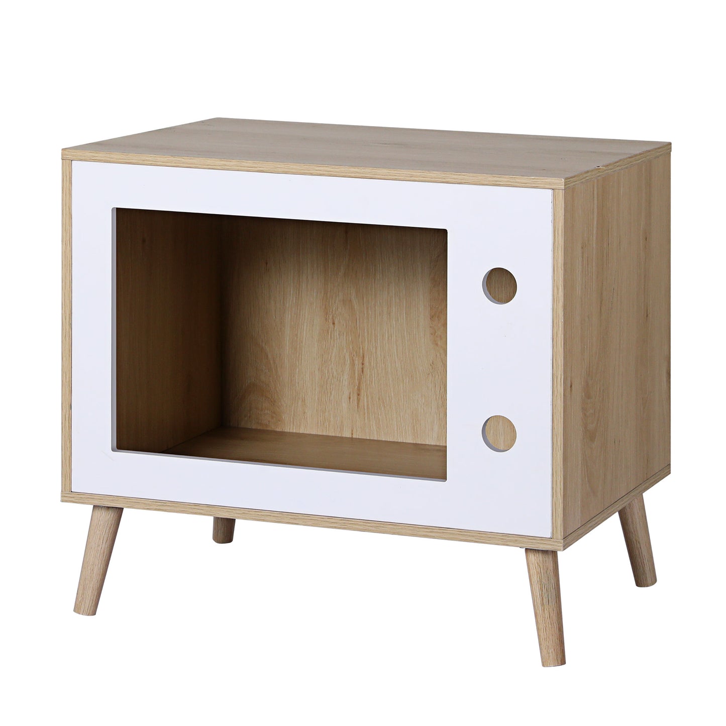 Oakley Bedside Tables Cat Nest Solid Wood 60cm - Natural