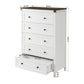 Artiss 5 Chest of Drawers Storage Tallboy White & Walnut