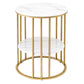 Iria Coffee Table 2-Tier Round Marble Effect White&Gold