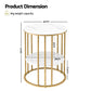 Iria Coffee Table 2-Tier Round Marble Effect White&Gold