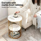 Iria Coffee Table 2-Tier Round Marble Effect White&Gold