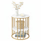 Iria Coffee Table 2-Tier Round Marble Effect White&Gold
