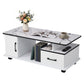 Iobas Coffee Table Marble Finish Center Table - White
