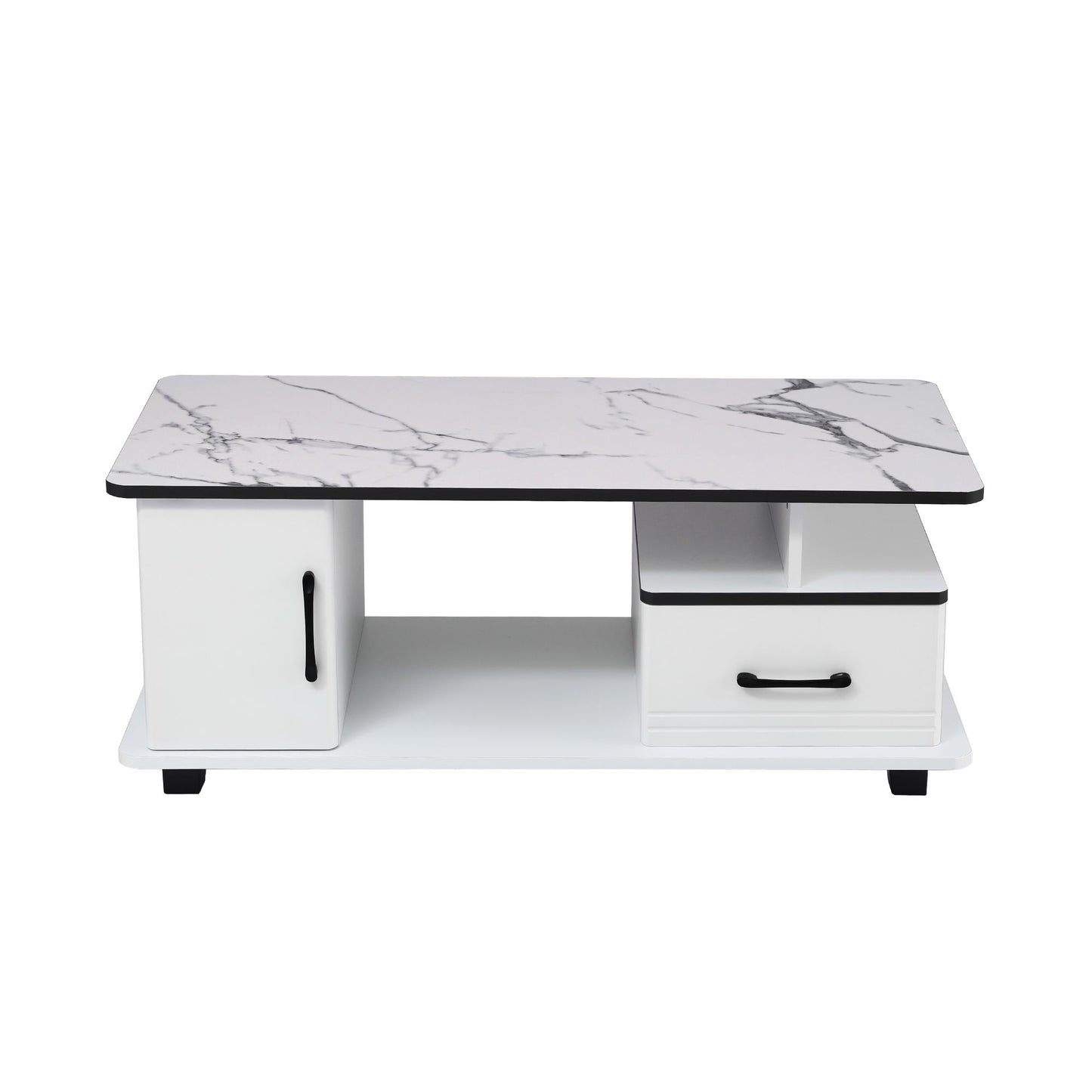 Iobas Coffee Table Marble Finish Center Table - White