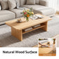 Ilina Coffee Table 110cm Center Table with 2-Tier Open Storage Shelf - Wood