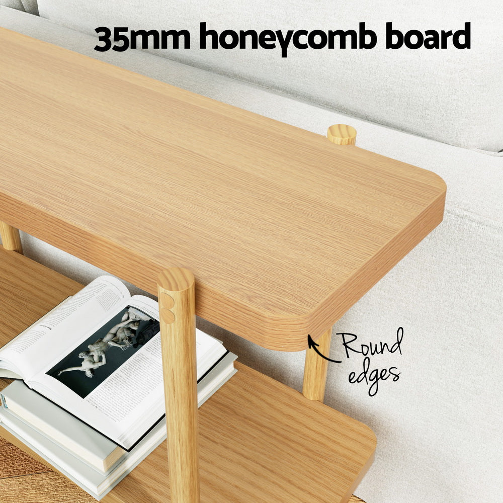 92cm 2-Tier Console Table - Pine