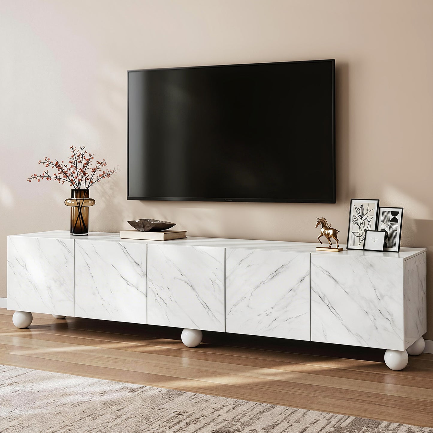 Zelia 200cm TV Unit Entertainment Unit Storage Cabinet - White