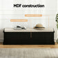 Storage Ottoman Blanket Box 140cm Fluted Black