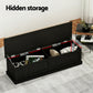 Storage Ottoman Blanket Box 140cm Fluted Black