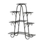 Plant Stand 9 Tier Metal Flower Pot Shelf - Black