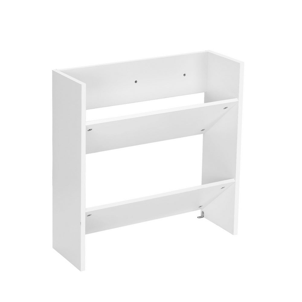 Set of 2 Shoe Rack 2-tier 12 Pairs Wall Mounted - White