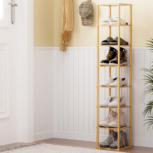 Shoe Rack 8-tier 8 Pairs Stackable - Natural
