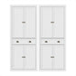 Set of 2 Aidan Buffet Sideboard Cabinet 6-Tier Storage Pantry Cupboard Drawer - White