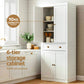 Set of 2 Aidan Buffet Sideboard Cabinet 6-Tier Storage Pantry Cupboard Drawer - White