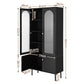Set of 2 Daniel Buffet Sideboard Cabinet Pantry 5-Tier Storage Cupboard Fluted - Black