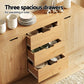 Reeve Buffet Sideboard Cabinet Storage Kitchen Cupboard Drawers Round Edge - Oak