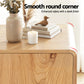 Reeve Buffet Sideboard Cabinet Storage Kitchen Cupboard Drawers Round Edge - Oak