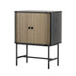 Varian Wooden Buffet Sideboard Cupboard Cabinet Sliding Doors Pantry Storage - Wood & Black