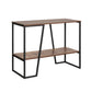 Metal 106cm 2-tier Console Table - Walnut