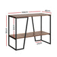 Metal 106cm 2-tier Console Table - Walnut