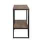 Metal 106cm 2-tier Console Table - Walnut