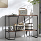 Metal 106cm 2-tier Console Table - Walnut