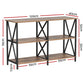 Elowen Metal 120cm 3-tier Console Table - Walnut