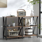 Elowen Metal 120cm 3-tier Console Table - Walnut