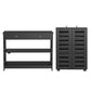 Artiss Shoe Rack Cabinet & Console Table Set Storage Shelf Black