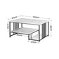 Iophon Coffee Table 100cm Faux Marble Finish Center Table 2-Tier Storage - White & Black