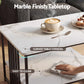 Iophon Coffee Table 100cm Faux Marble Finish Center Table 2-Tier Storage - White & Black