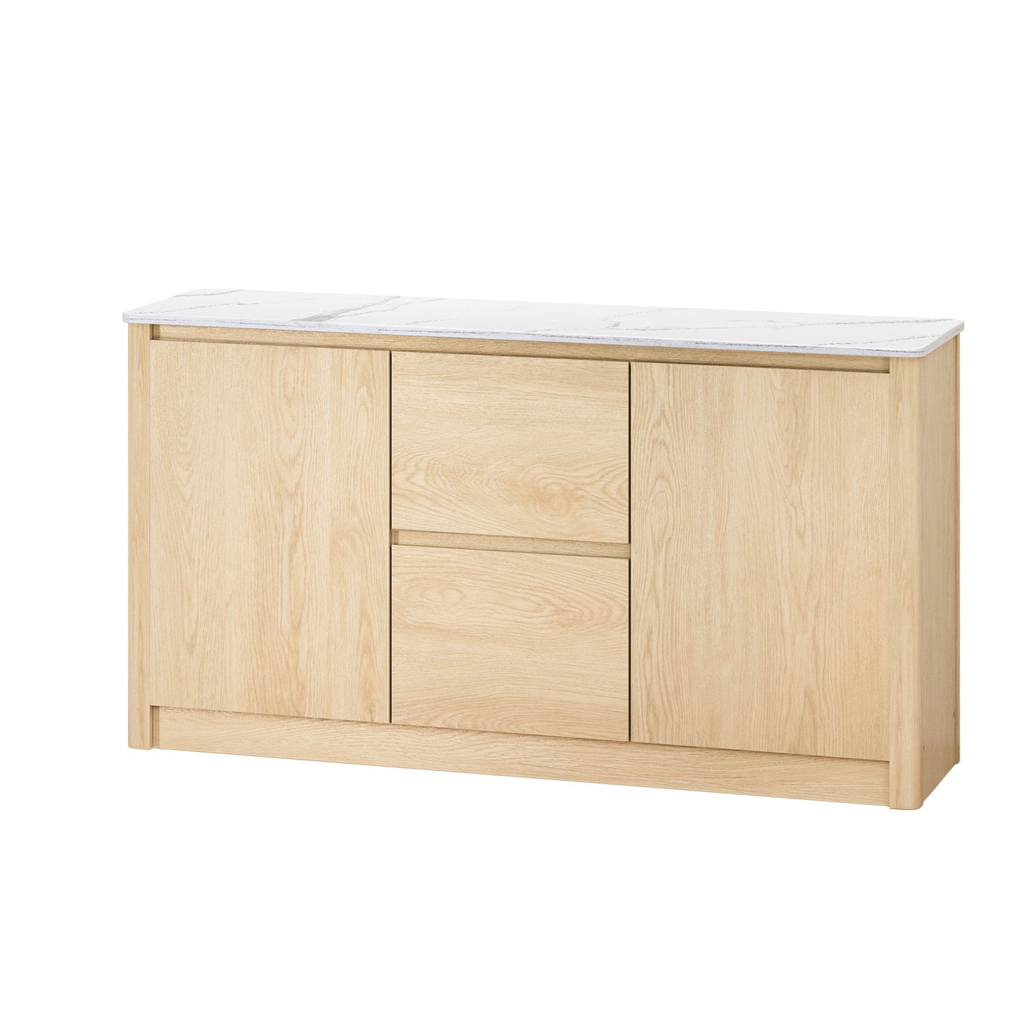 Todd Wooden Buffet Sideboard Marble Style Tabletop - Pine