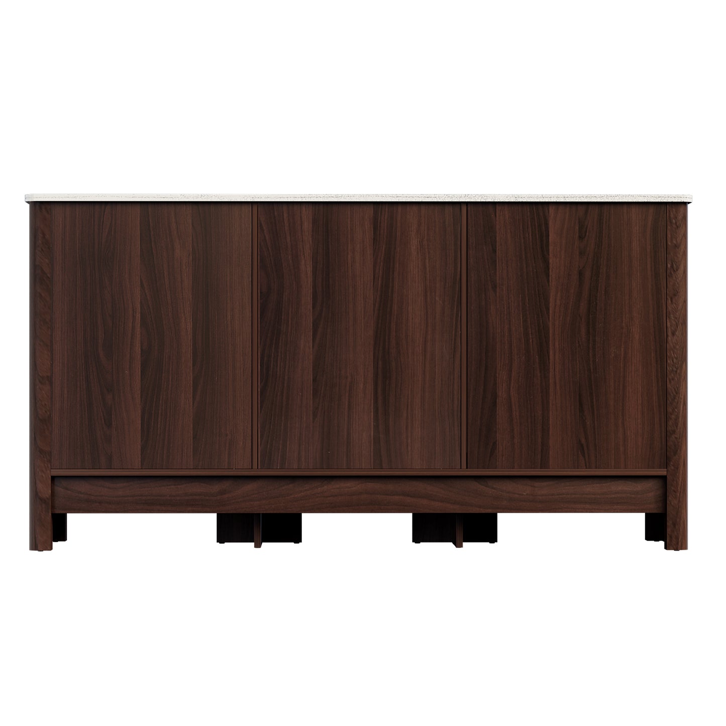 Danny Wooden Buffet Sideboard Cabinet Marble Style Tabletop - Walnut