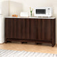 Danny Wooden Buffet Sideboard Cabinet Marble Style Tabletop - Walnut