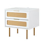 Svale Bedside Tables Rattan with 2 Drawers - Pine