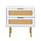 Svale Bedside Tables Rattan with 2 Drawers - Pine