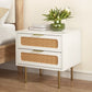 Svale Bedside Tables Rattan with 2 Drawers - Pine